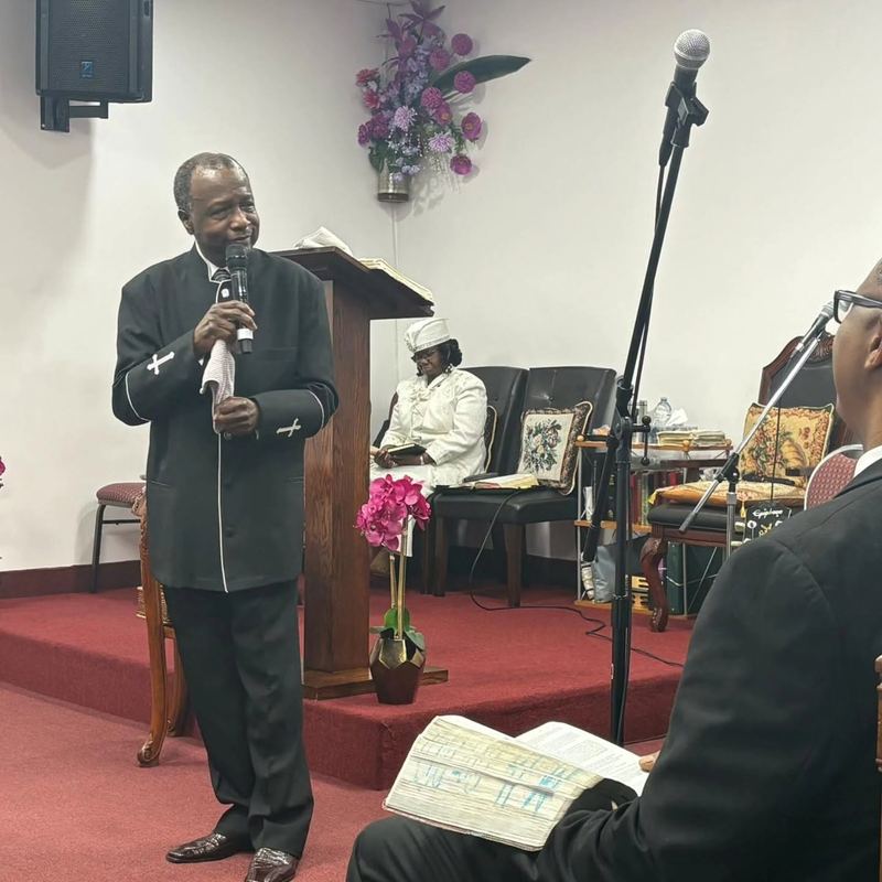 Bishop Wallace preaching